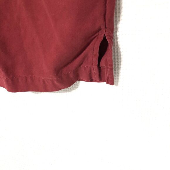 Seven Palm Button Shirt Mens L Red Silk Hawaiian cut Short sleeve - Picture 3 of 8